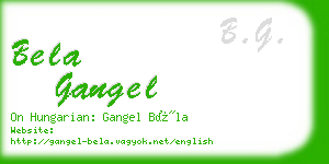 bela gangel business card